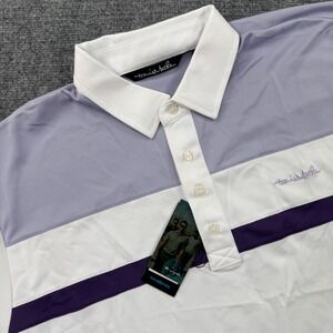 Travis Mathew Fig Jam Polo XXL Lavender Colorblock 411604 NWT Mens